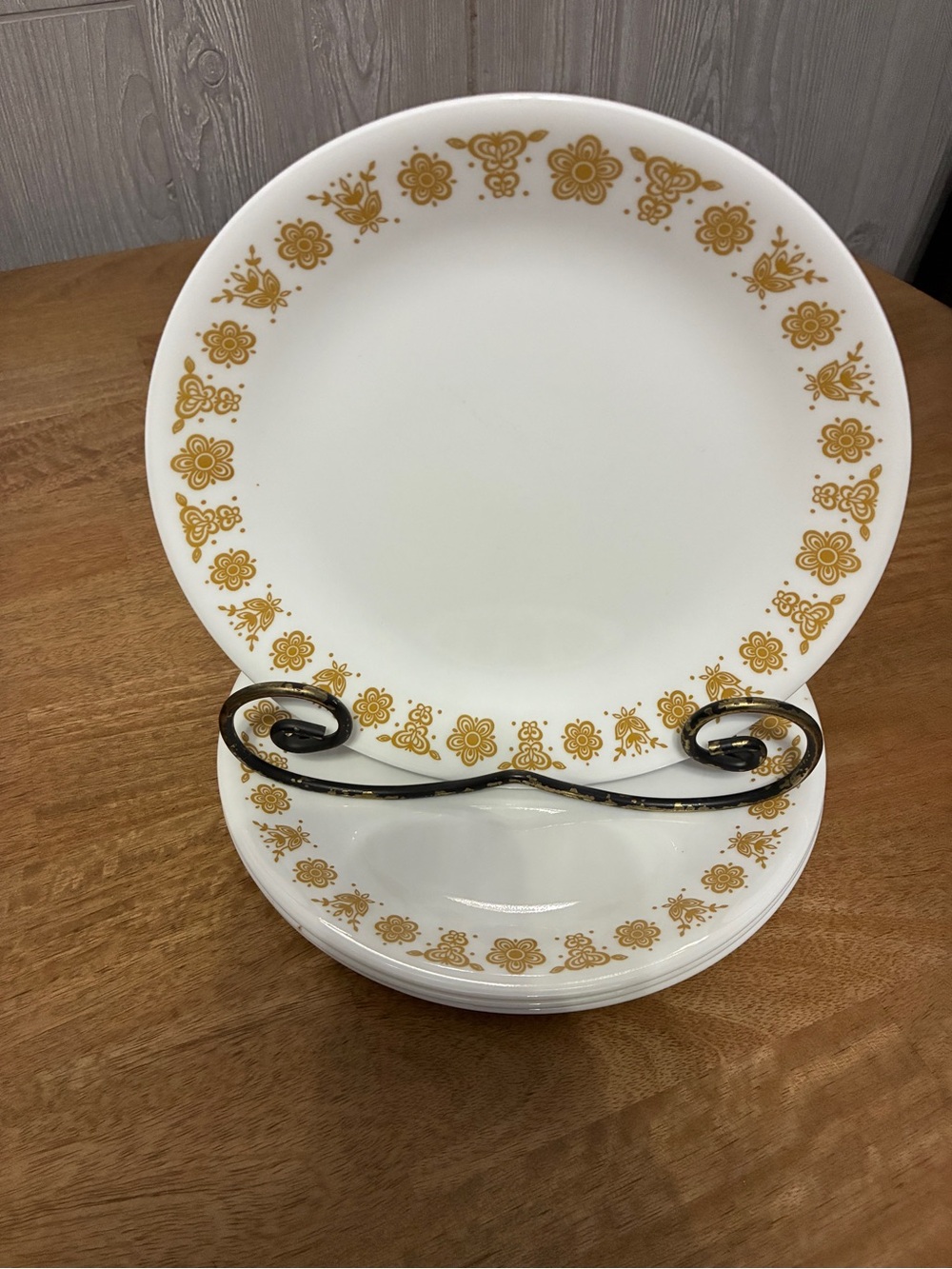 Vintage Corelle Butterfly Gold Luncheon Plates - Set of 4
